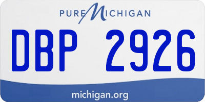MI license plate DBP2926