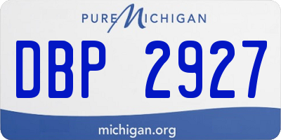MI license plate DBP2927