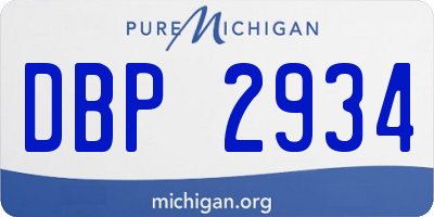 MI license plate DBP2934