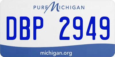 MI license plate DBP2949