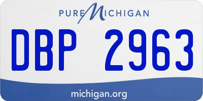 MI license plate DBP2963