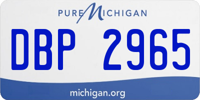 MI license plate DBP2965