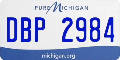 MI license plate DBP2984