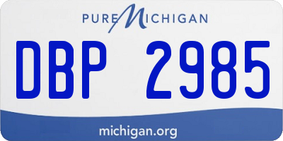 MI license plate DBP2985