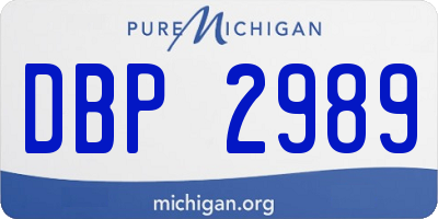 MI license plate DBP2989
