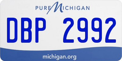 MI license plate DBP2992
