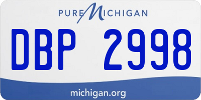 MI license plate DBP2998