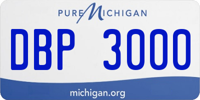 MI license plate DBP3000
