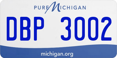 MI license plate DBP3002