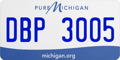 MI license plate DBP3005