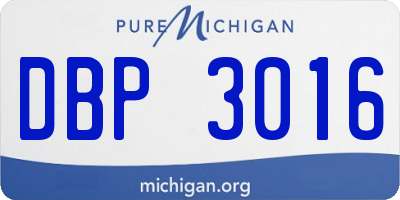 MI license plate DBP3016
