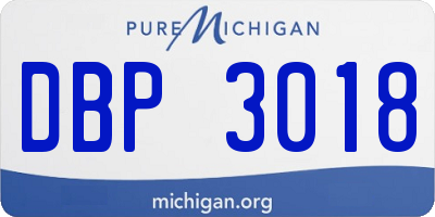 MI license plate DBP3018
