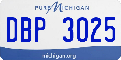 MI license plate DBP3025