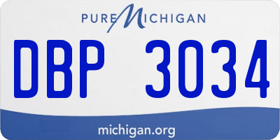 MI license plate DBP3034