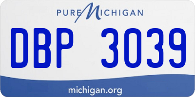 MI license plate DBP3039