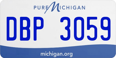 MI license plate DBP3059
