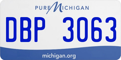 MI license plate DBP3063
