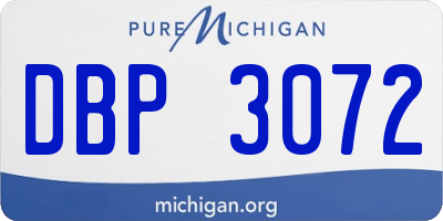 MI license plate DBP3072