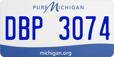 MI license plate DBP3074