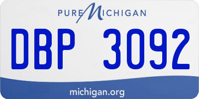 MI license plate DBP3092