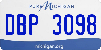 MI license plate DBP3098