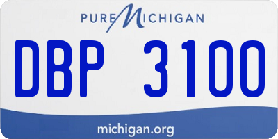 MI license plate DBP3100