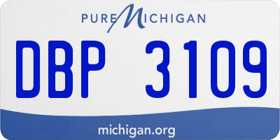 MI license plate DBP3109