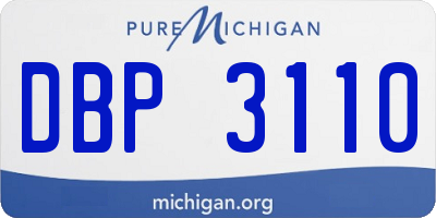MI license plate DBP3110