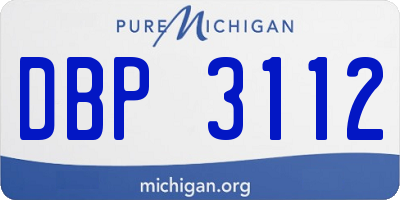 MI license plate DBP3112