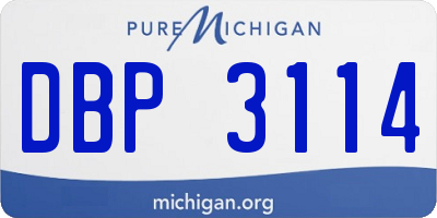 MI license plate DBP3114
