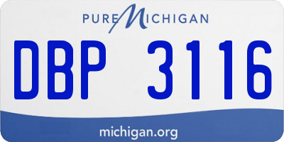 MI license plate DBP3116