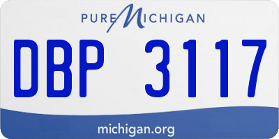 MI license plate DBP3117
