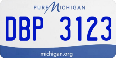 MI license plate DBP3123