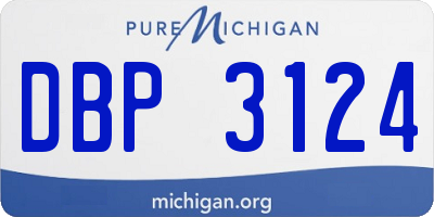 MI license plate DBP3124
