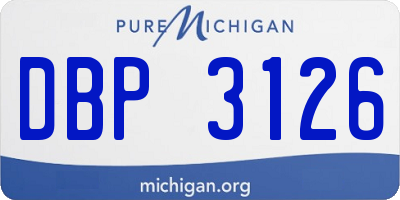 MI license plate DBP3126
