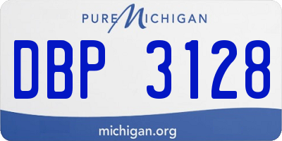 MI license plate DBP3128