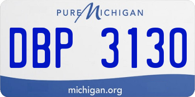 MI license plate DBP3130