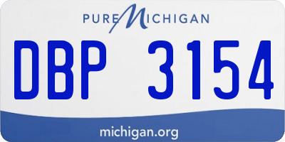 MI license plate DBP3154
