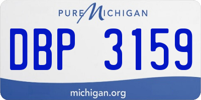 MI license plate DBP3159