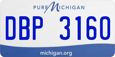 MI license plate DBP3160