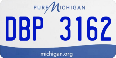MI license plate DBP3162