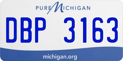 MI license plate DBP3163