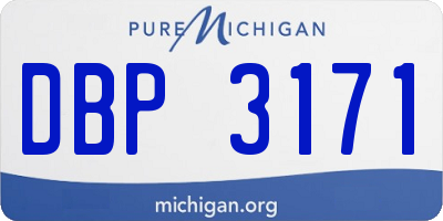 MI license plate DBP3171