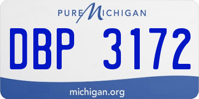 MI license plate DBP3172