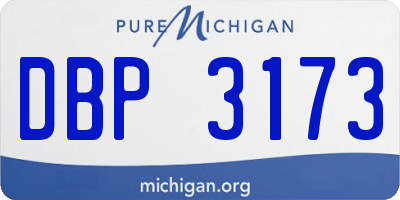MI license plate DBP3173