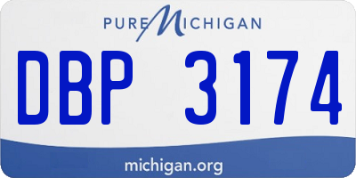 MI license plate DBP3174
