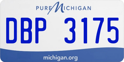 MI license plate DBP3175