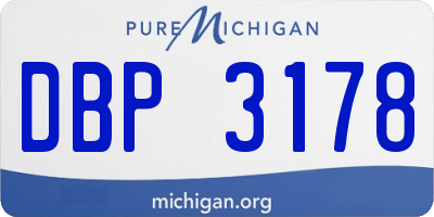 MI license plate DBP3178