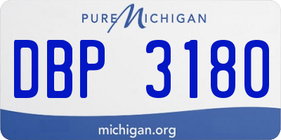 MI license plate DBP3180