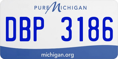 MI license plate DBP3186